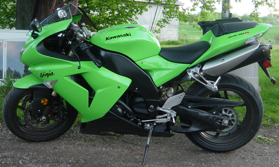 Lime Green Kawasaki Ninja Motorcycle