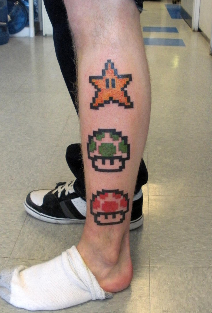 Super Mario Sprites - flower tattoo