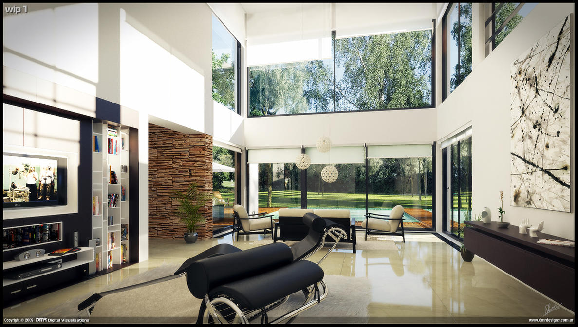 Modern House Interior Wip 1 by diegoreales on DeviantArt