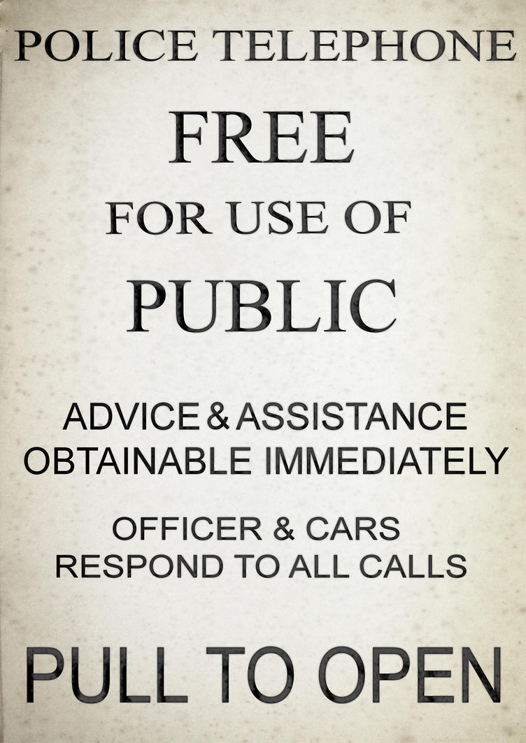 police public call box sign printable