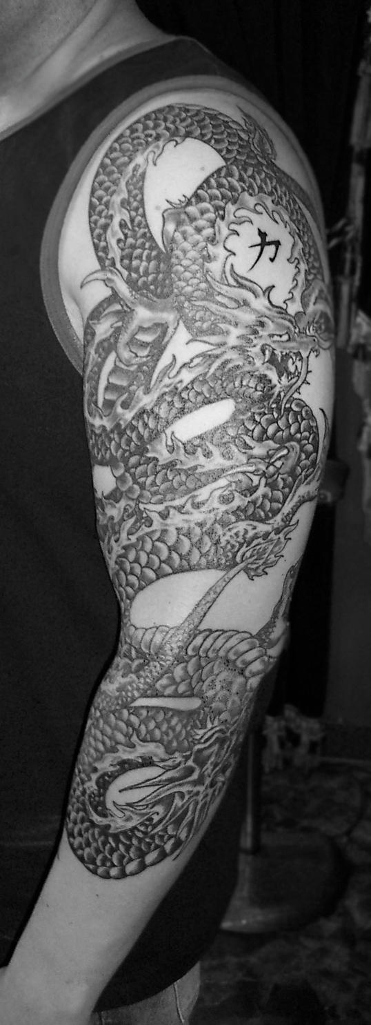 Double Dragon - sleeve tattoo