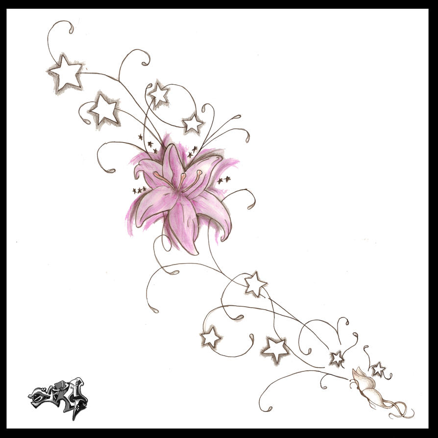 side tattoo design | Flower Tattoo