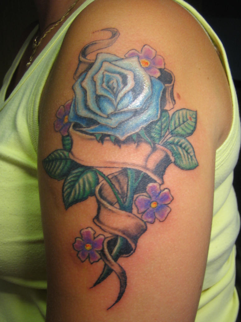 Rose and band tattoo by