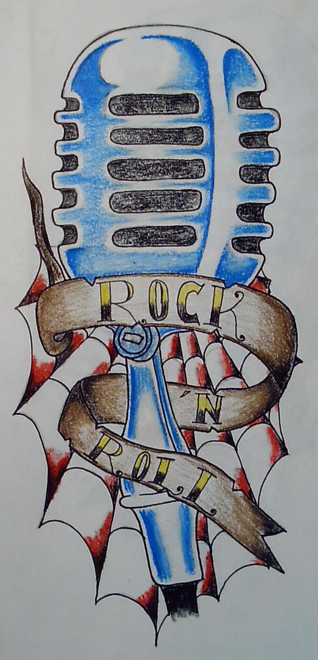 rock n roll - sleeve tattoo