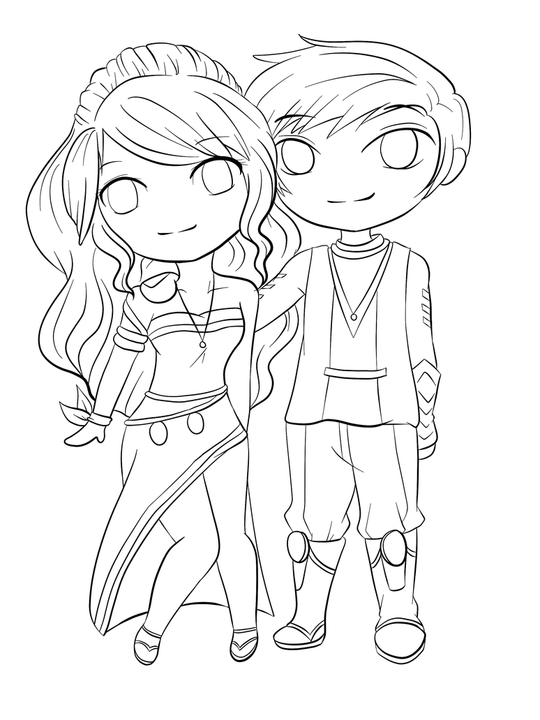 chibi couples coloring pages - photo #2