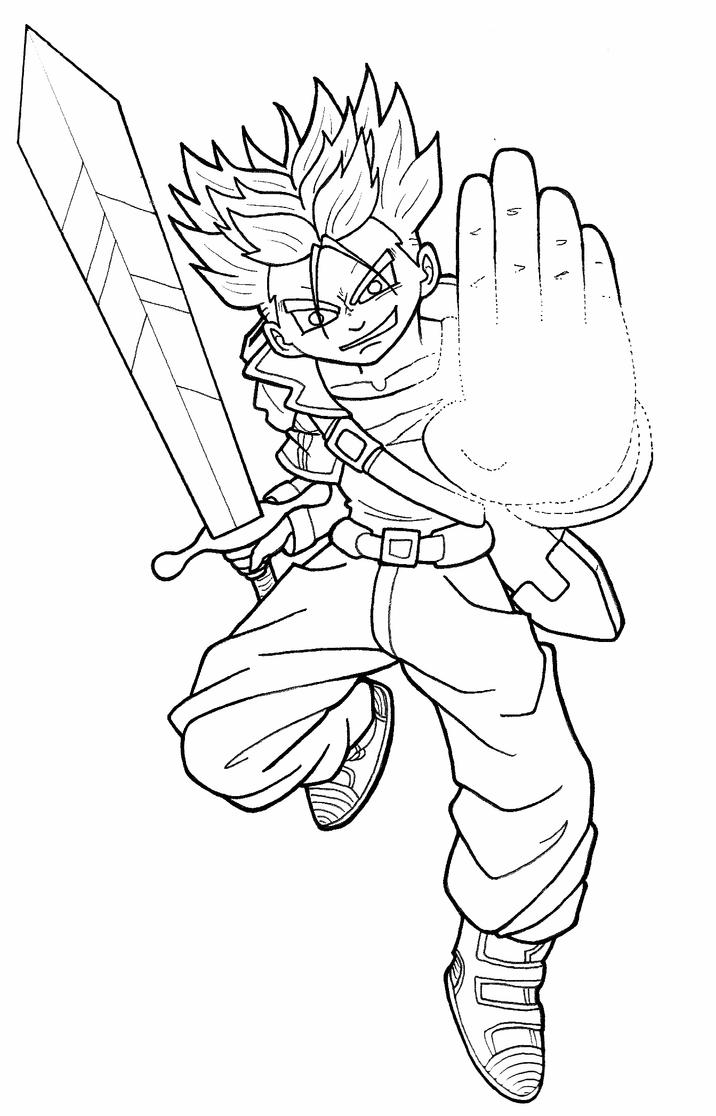 dbz coloring pages trunks - photo #8