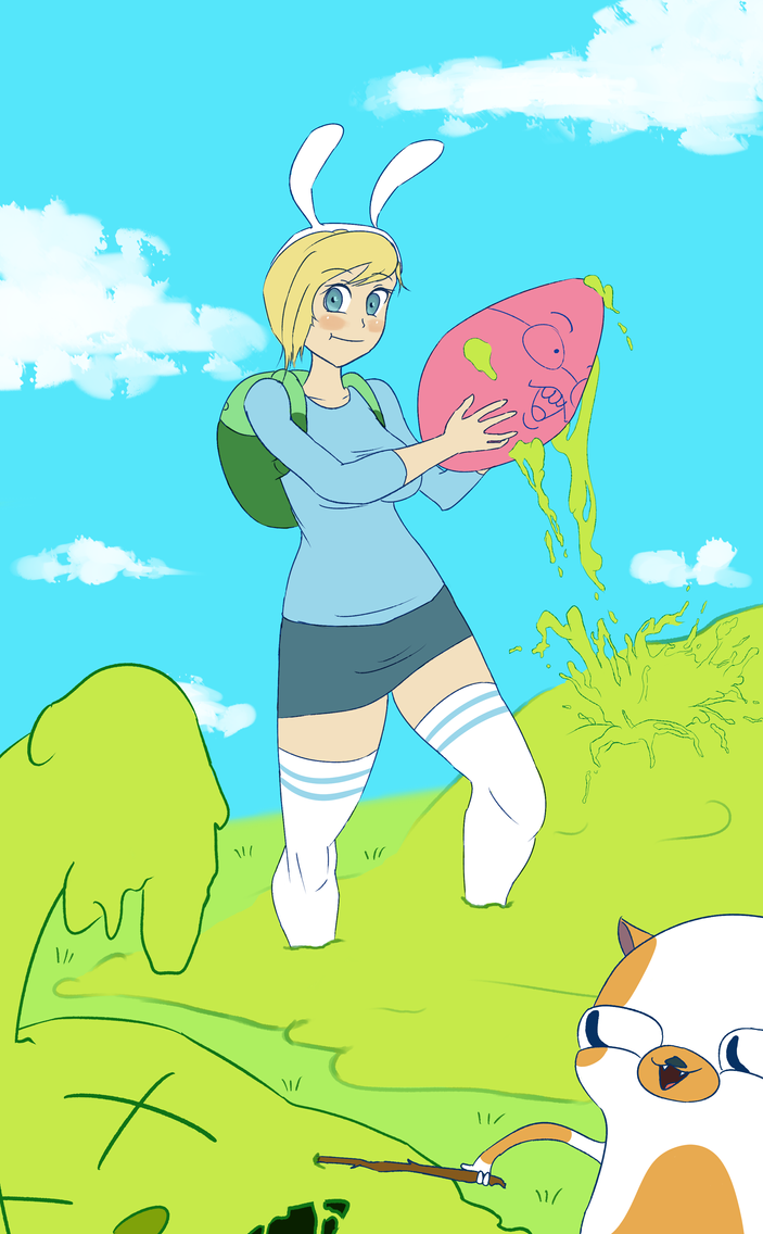 Fionna and Cake's Honey Bunny Easter (flats) by funnbunns