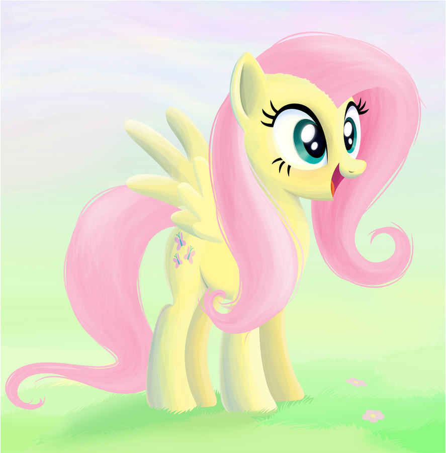 happy_fluttershy__with_background__by_tg