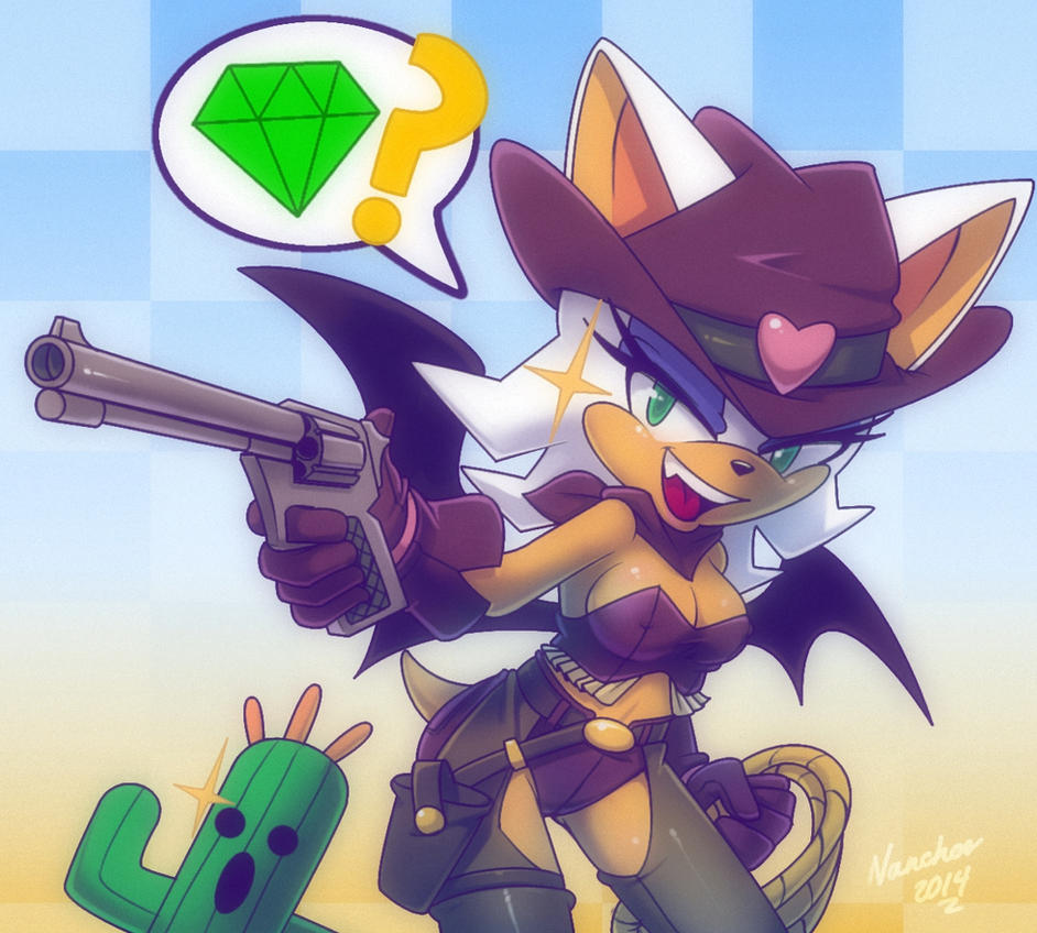 Rouge the bat  and Cactuar +cowgirl+ by nancher