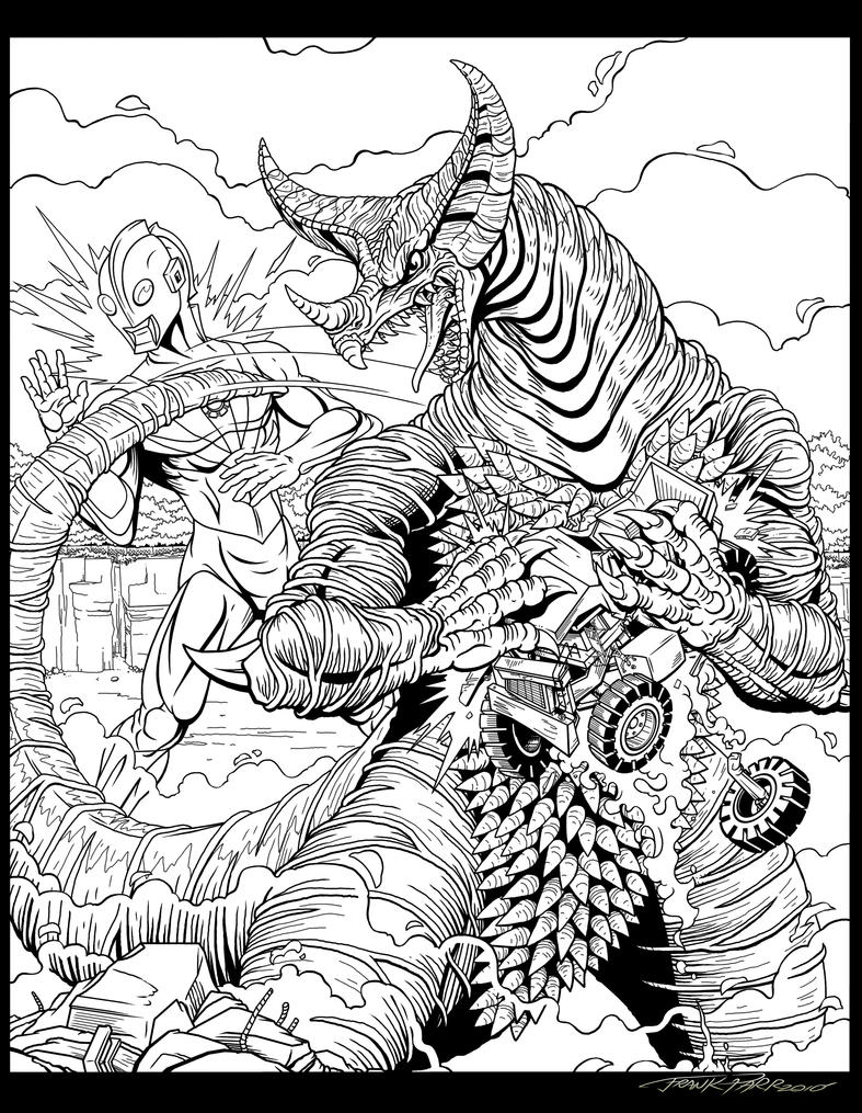 ultraman vs red king coloring pages - photo #4