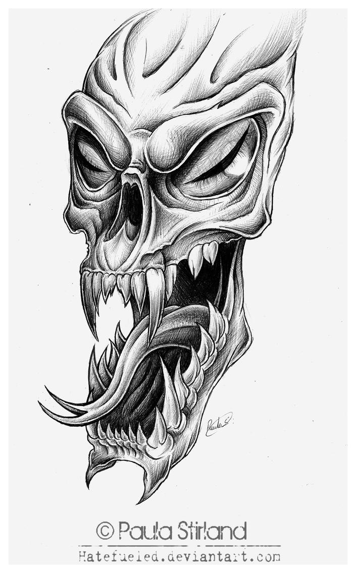 Alien Skull Tatt by
