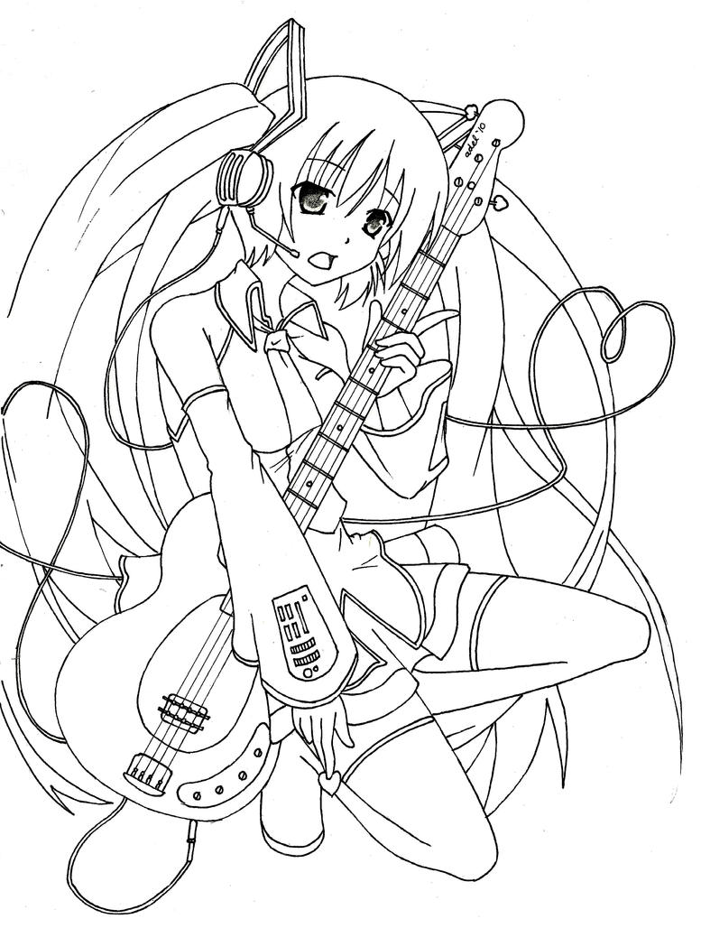Anime Miku Coloring Pages Coloring Pages