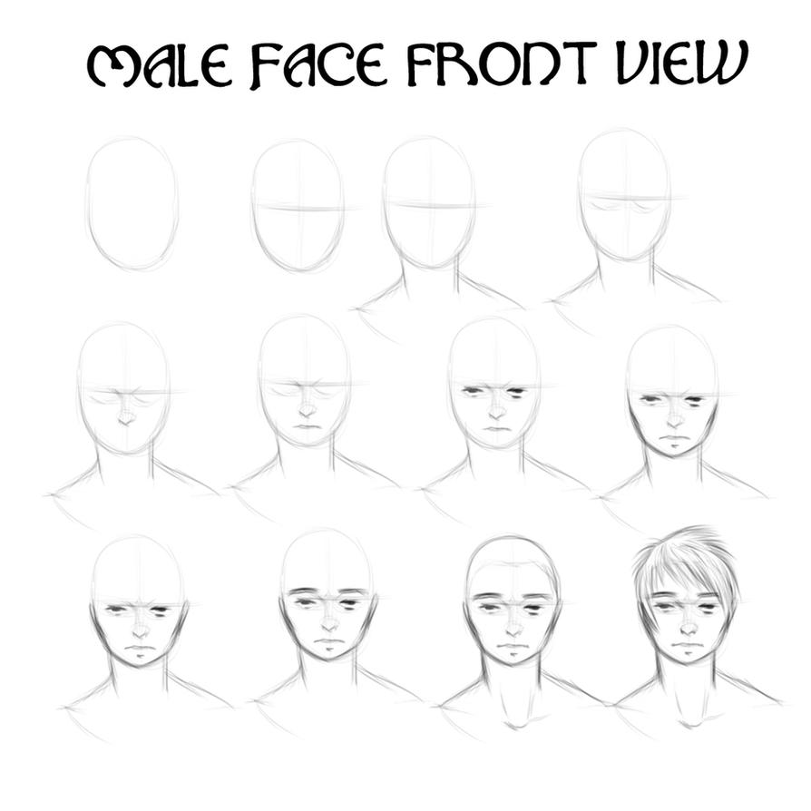Tutorial: Male Face Front View by KitWilkins on DeviantArt