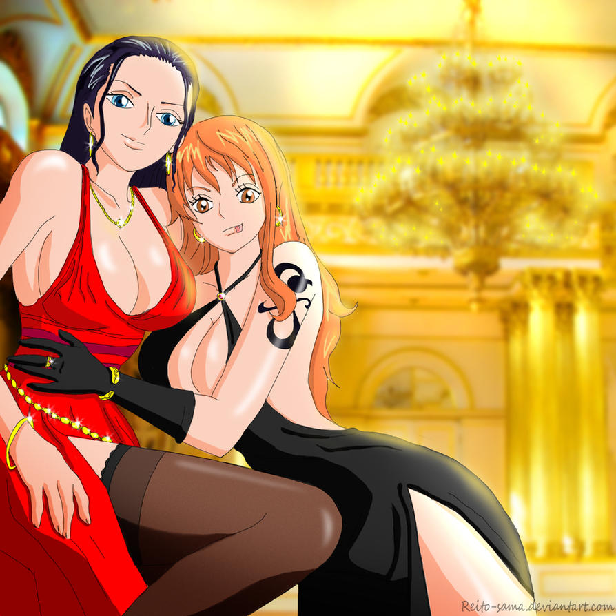 Robin and Nami in evening dresses by Reito-sama