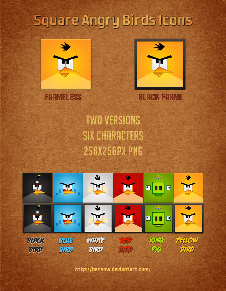 Square Angry Birds Icons