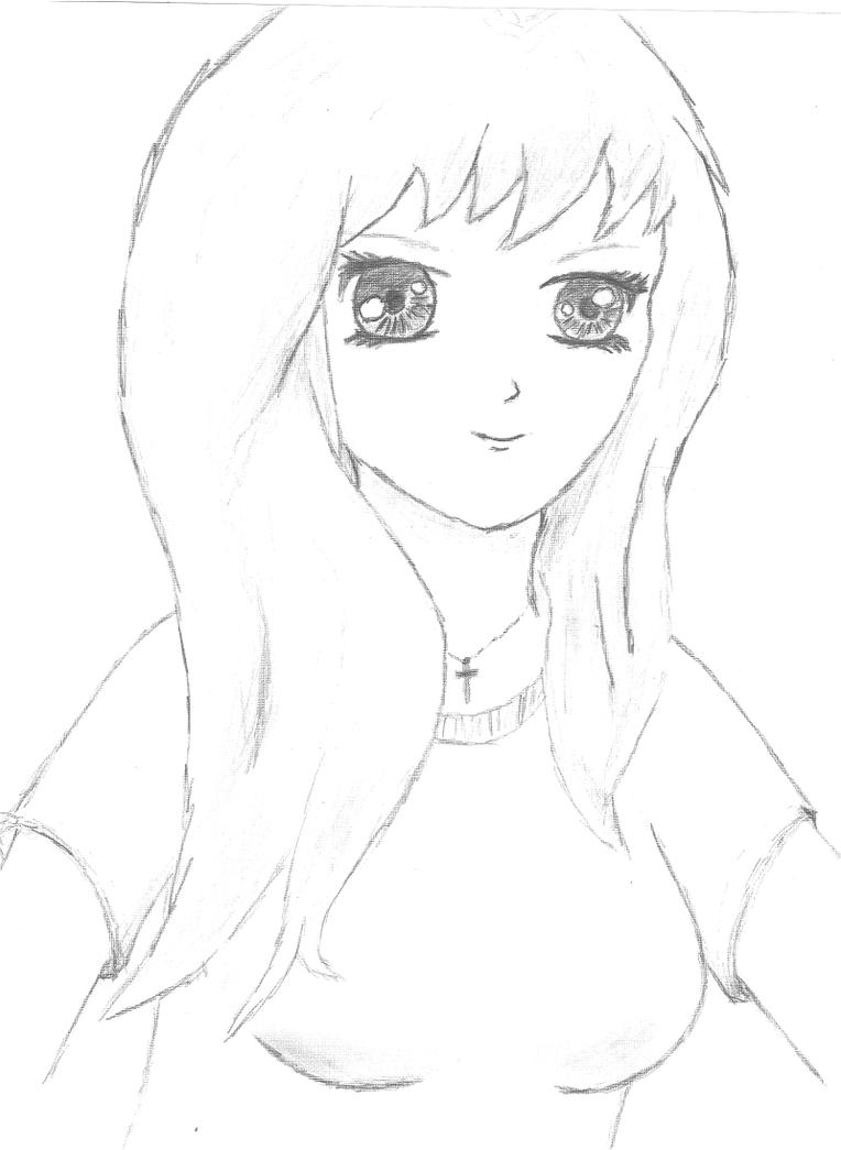 Anime Girl Sketch 1 by evilhedgehog2011 on DeviantArt