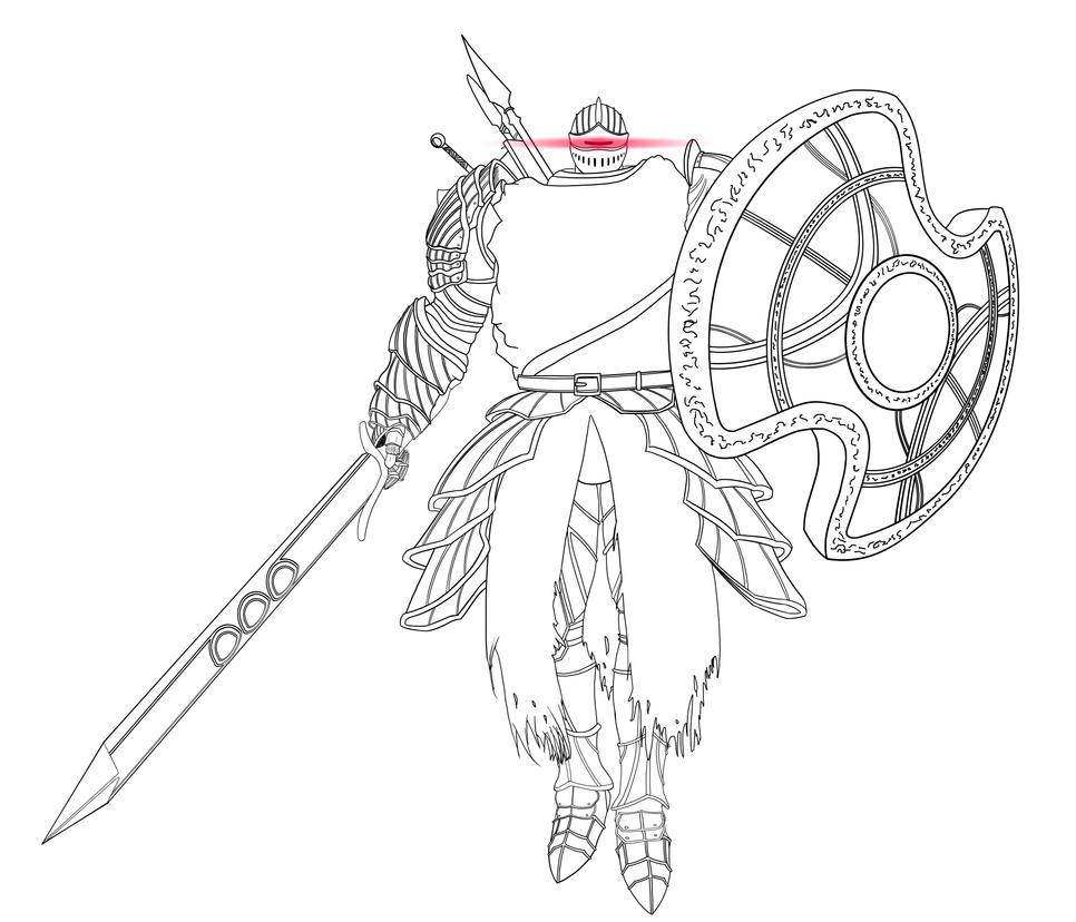 Sketch Of Dark Souls Bosses Coloring Pages