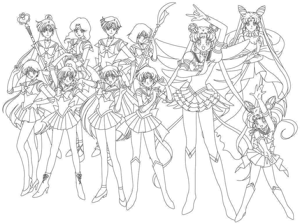 sailor moon and scout coloring pages - photo #36
