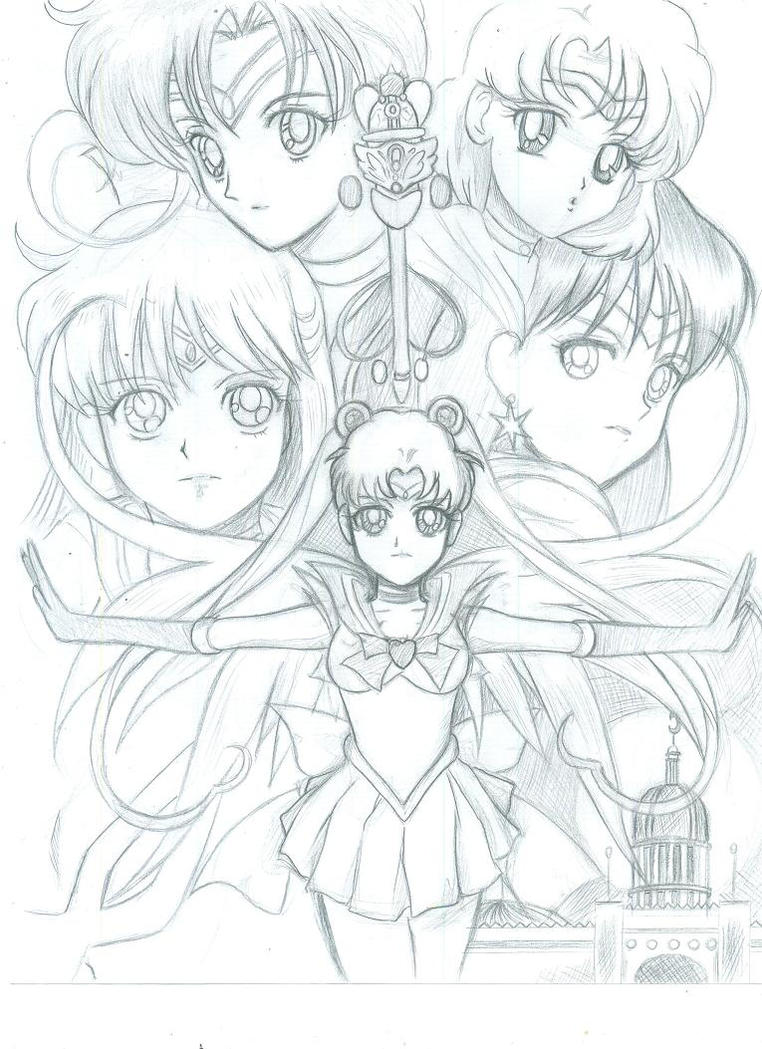 sailor moon all sailor scouts coloring pages - photo #46
