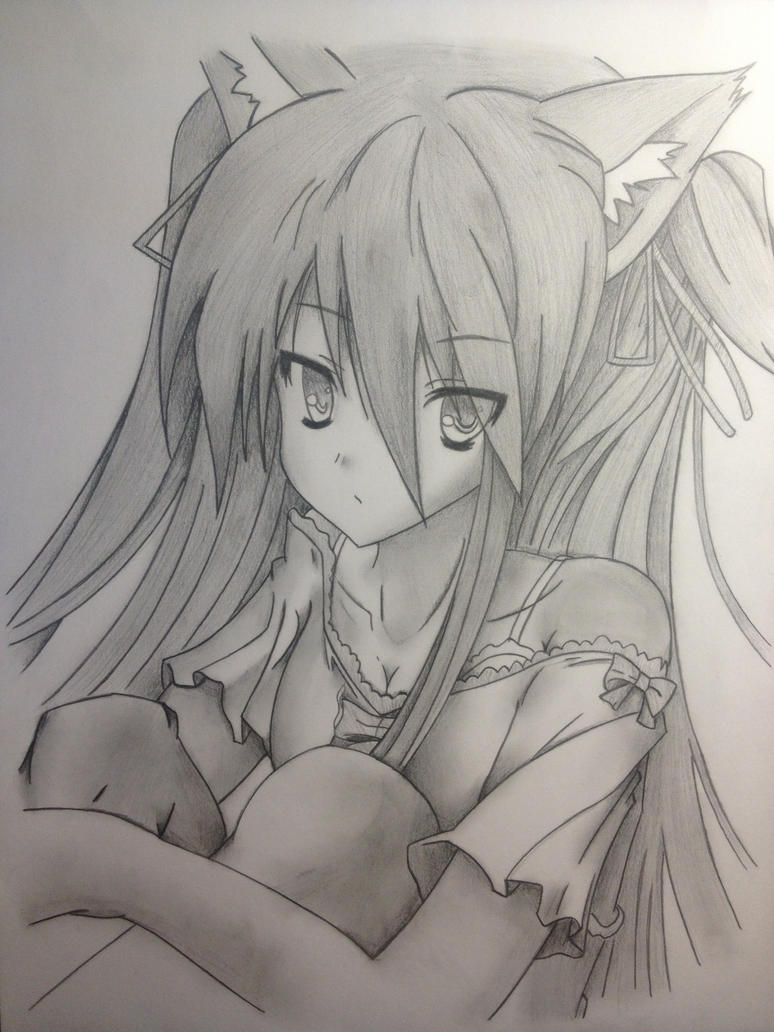 Anime girl sitting (complete) by TylerSMS1 on DeviantArt